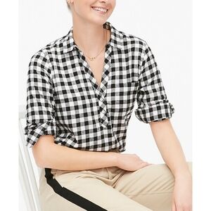 J.Crew Factory Flannel Popover Tunic Black & White Size S